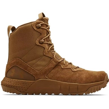 A brown boot with laces
Description automatically generated