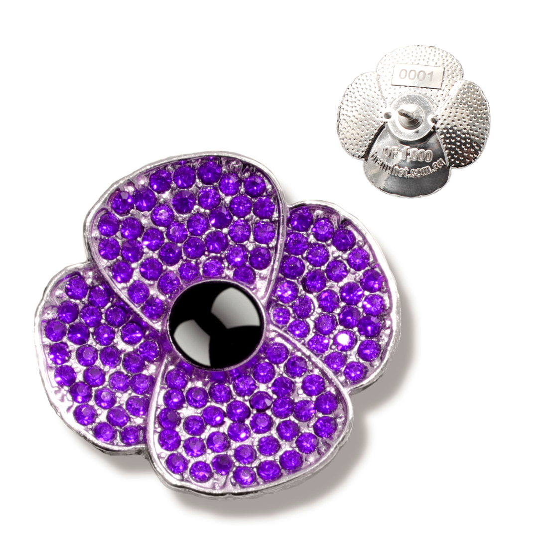 Remembrance Day Pin Purple Poppy