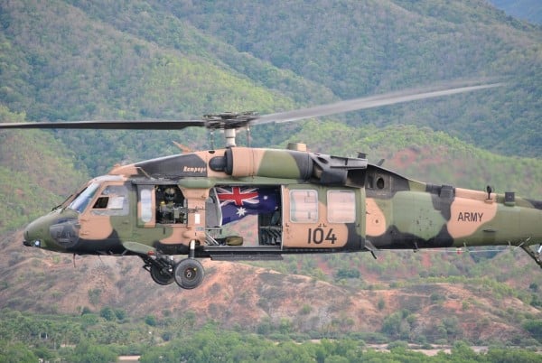 A Black Hawk over East Timor.